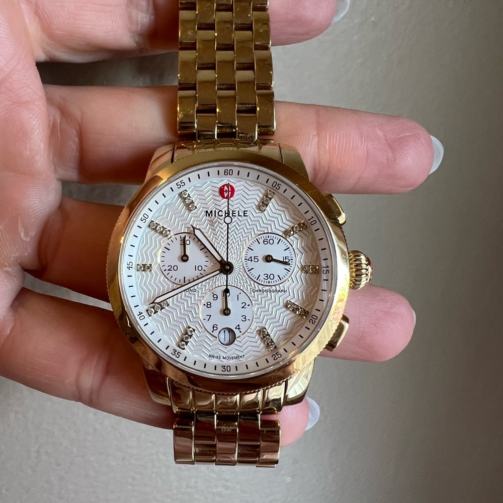 Michele Uptown Gold and Diamond Watch - EUC